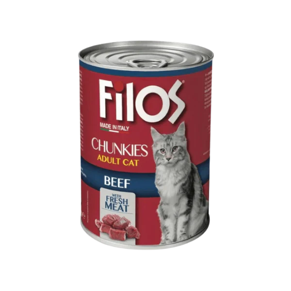 Filos Chunks with Beef – wet cat food 405g