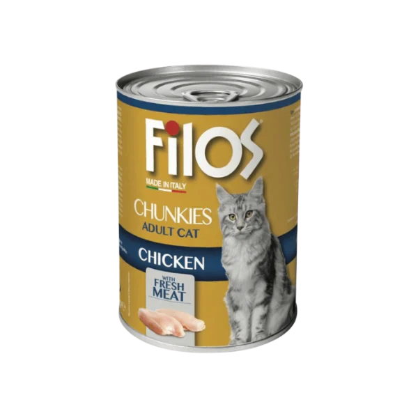 Filos Chunks with Chicken – wet cat food 405g